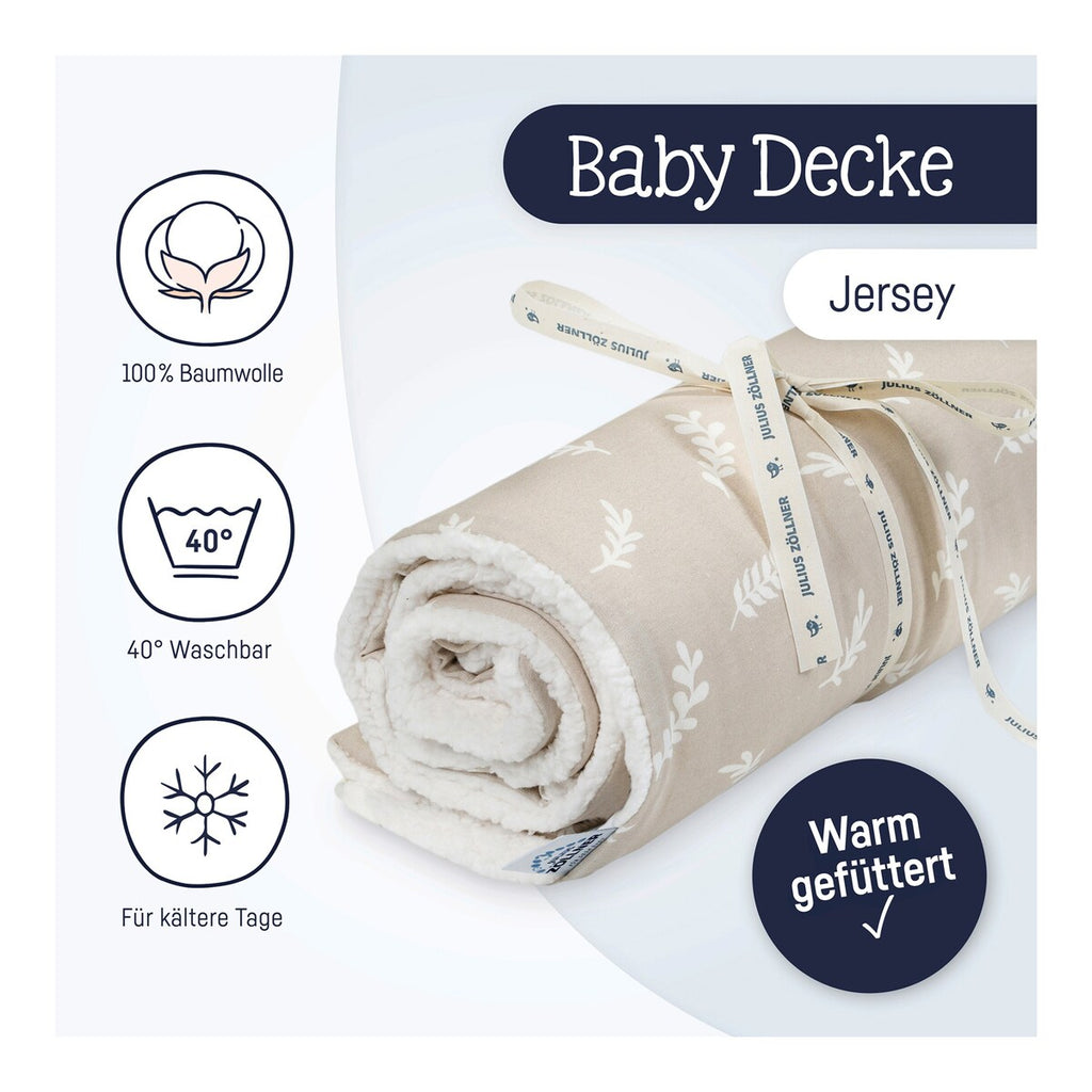 Babyteppe Winter jersey og plysj 70x100 cm brettet