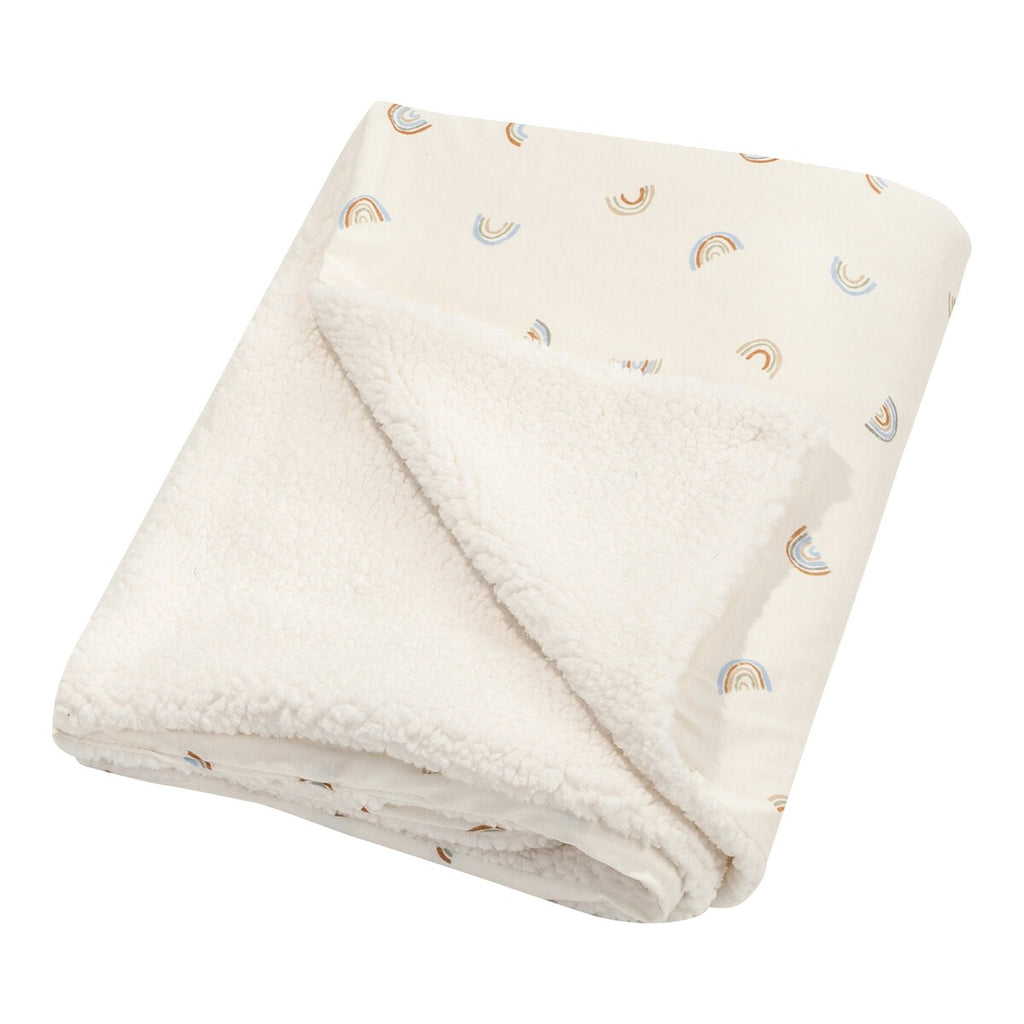 Babyteppe Winter jersey og plysj 70x100 cm kantdetalj