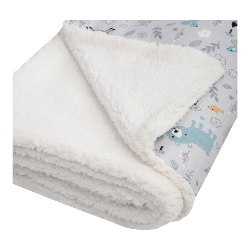 Babyteppe Winter jersey og plysj 70x100 cm pakket til reise