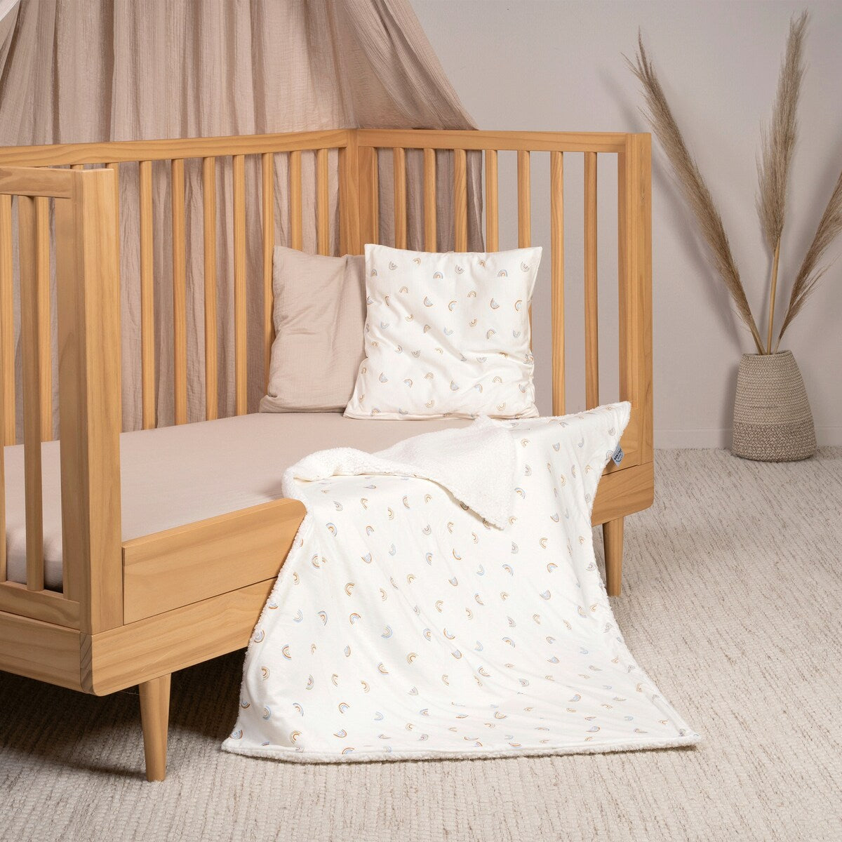 Babyteppe Winter jersey og plysj 70x100 cm i vaskemaskin