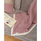 Babyteppe Winter Teddy 70x100 cm bomull og fleece nærbilde av tekstur