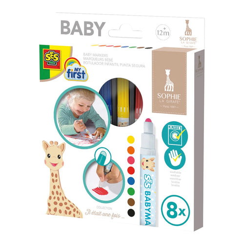 Babytusjer 8 farger fra 12 mnd Sophie la girafe forfra