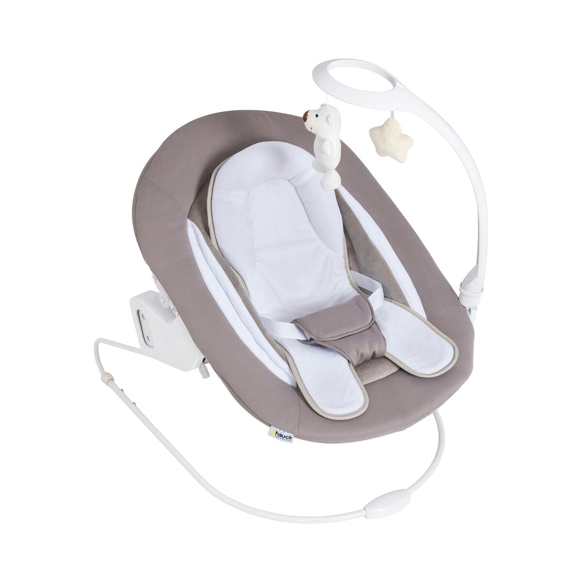 Detalj av 3-punkts sikkerhetsbelte på Babyvipp Alpha Bouncer 2in1 Deluxe