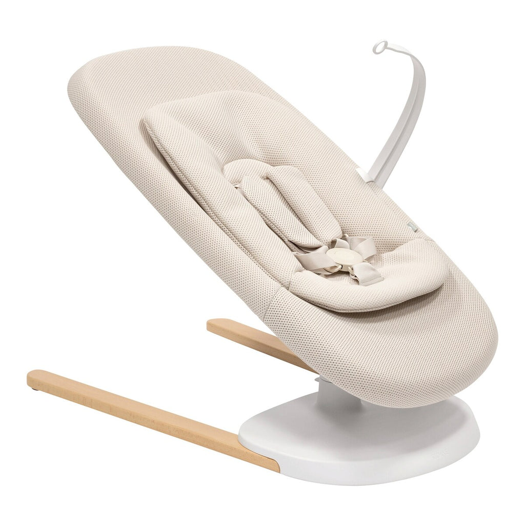 Babyvipp Yoga i bøketre med 3 liggeposisjoner forfra