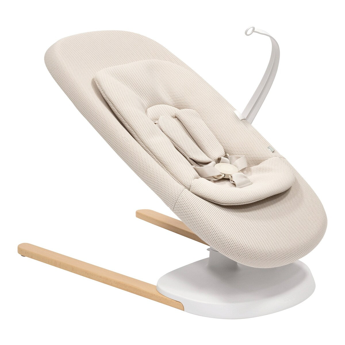 Babyvipp Yoga i bøketre med 3 liggeposisjoner forfra