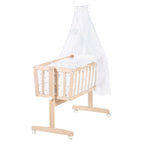 Babyvugge komplettsett Sternenzauber grå 90x40 cm forfra