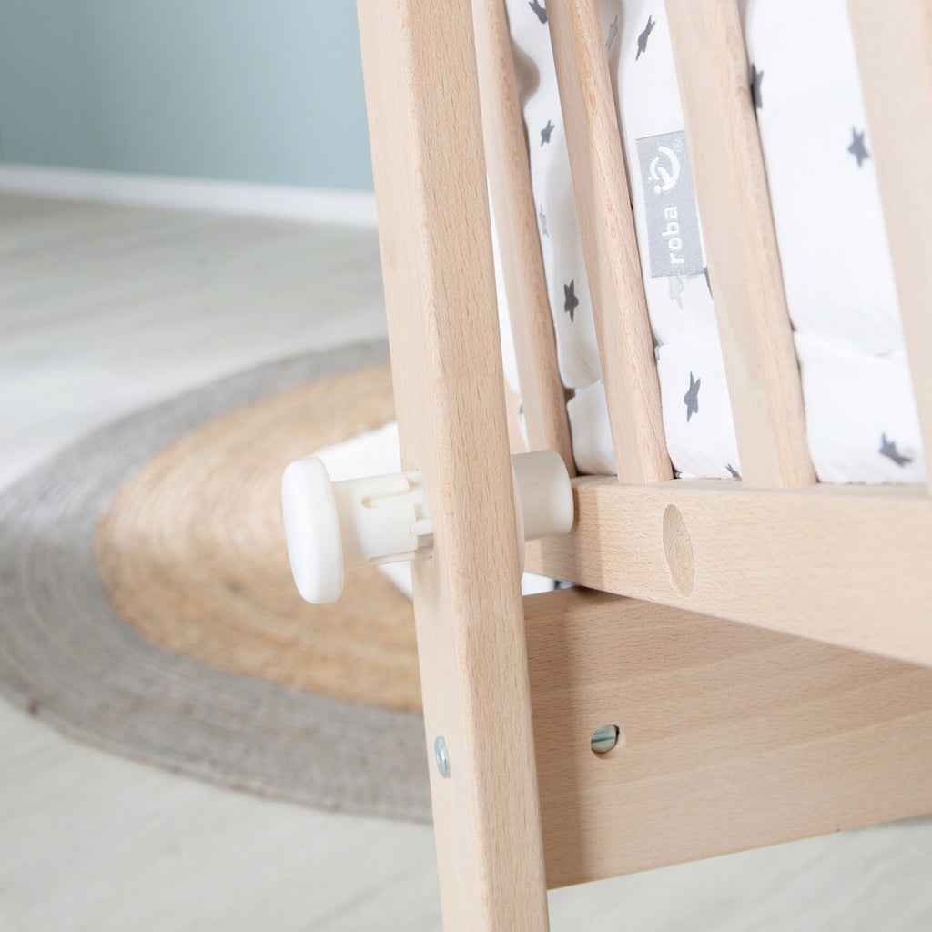 Babyvugge komplettsett Sternenzauber grå 90x40 cm sengesett detalj