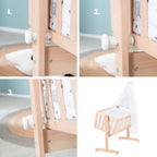 Babyvugge komplettsett Sternenzauber grå 90x40 cm himmelstang