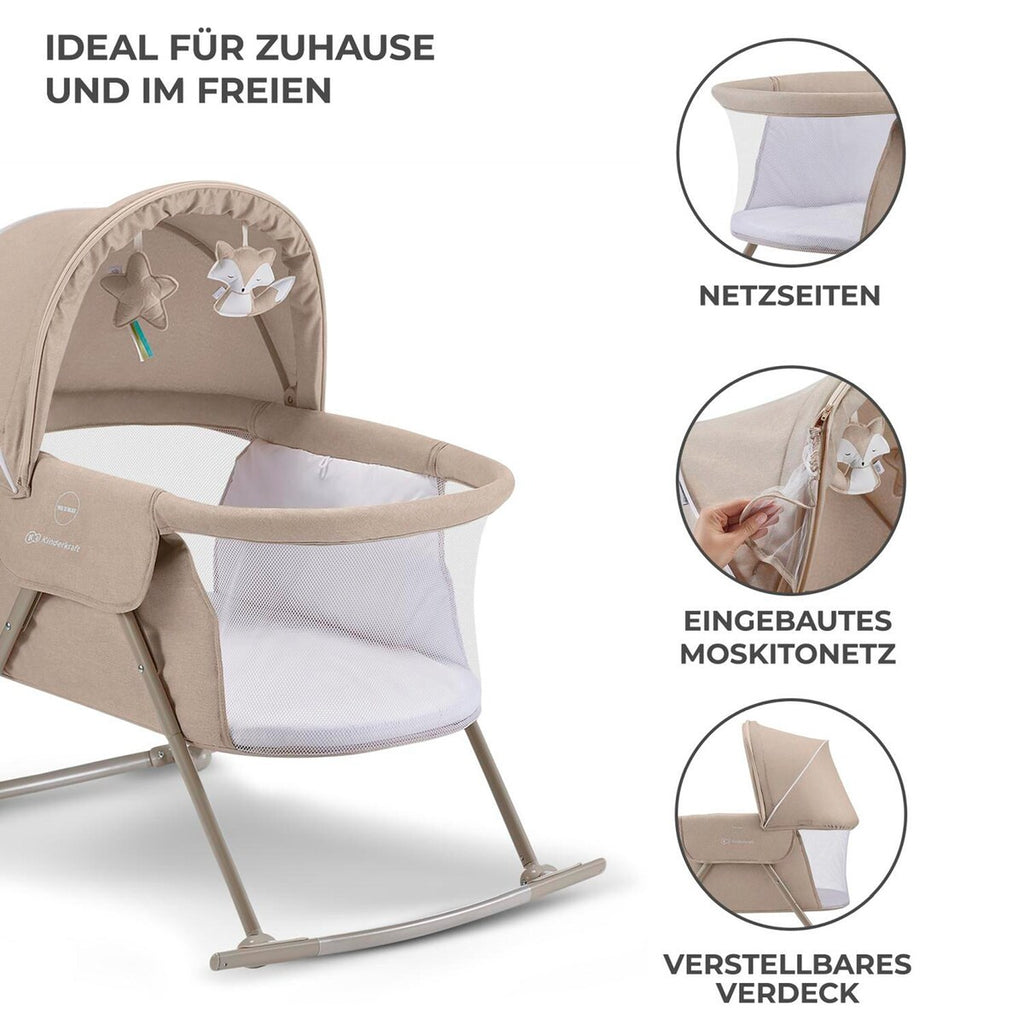 Babyvugge Lovi 3-i-1 reiseseng 88x61 cm, opptil 9 kg - Kinderkraft