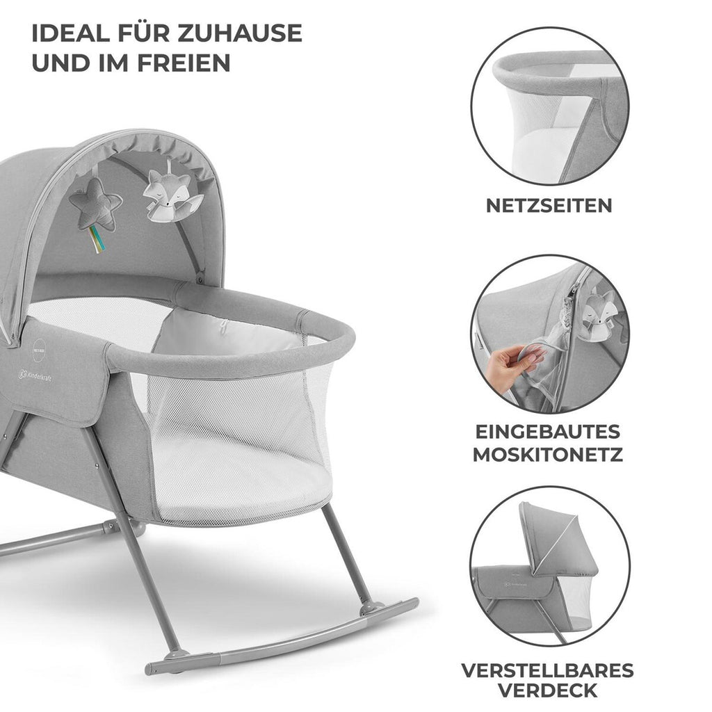 Babyvugge Lovi 3-i-1 reiseseng 88x61 cm, opptil 9 kg - Kinderkraft