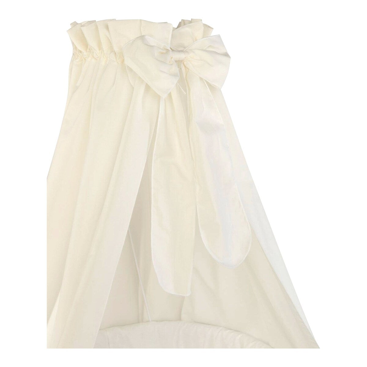 Detalj av Babyvugge Maxi Basic med sengehimmel materiale