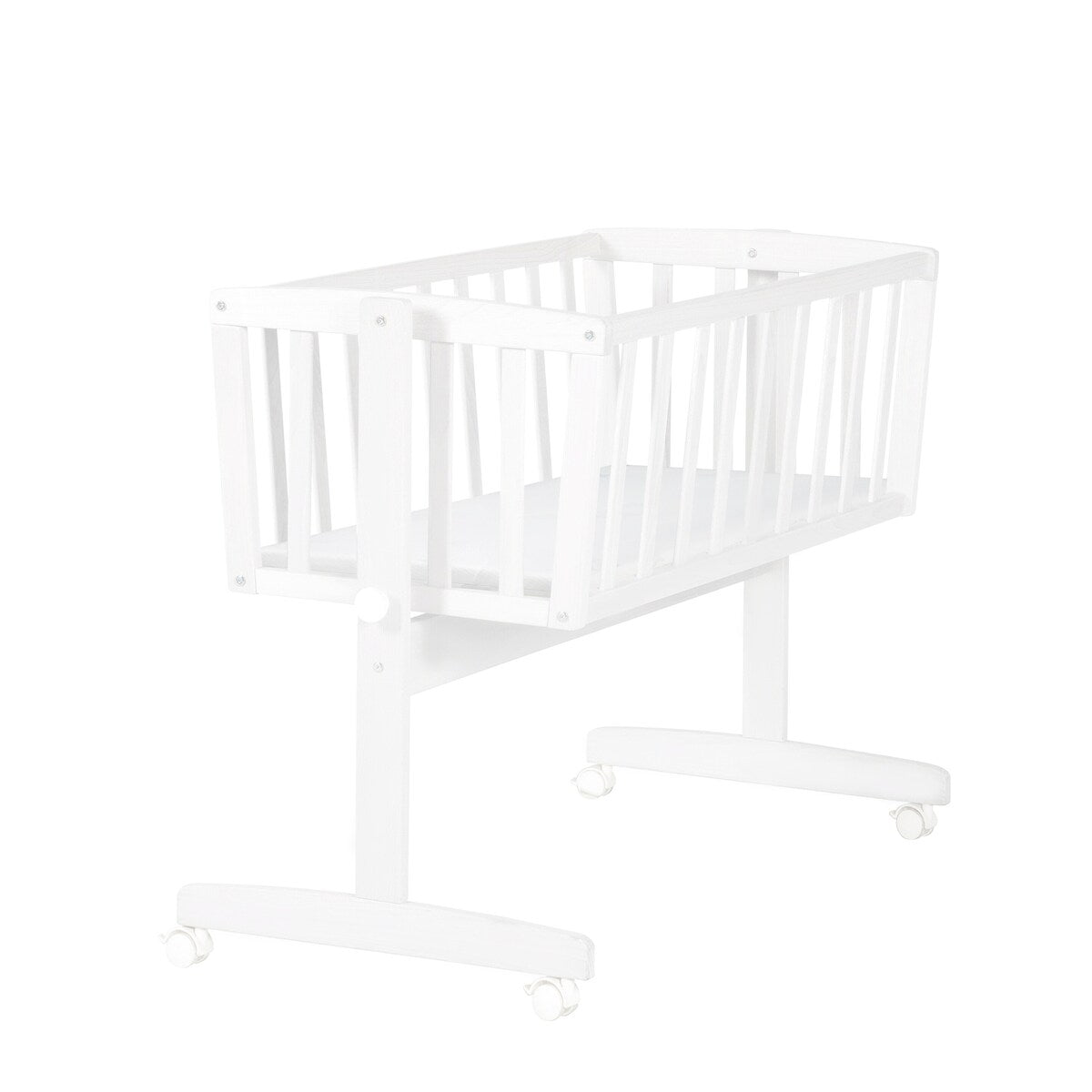 Babyvugge med madrass 90 x 40 cm hvit - roba forfra