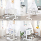Babyvugge med madrass 90 x 40 cm hvit - roba bakside