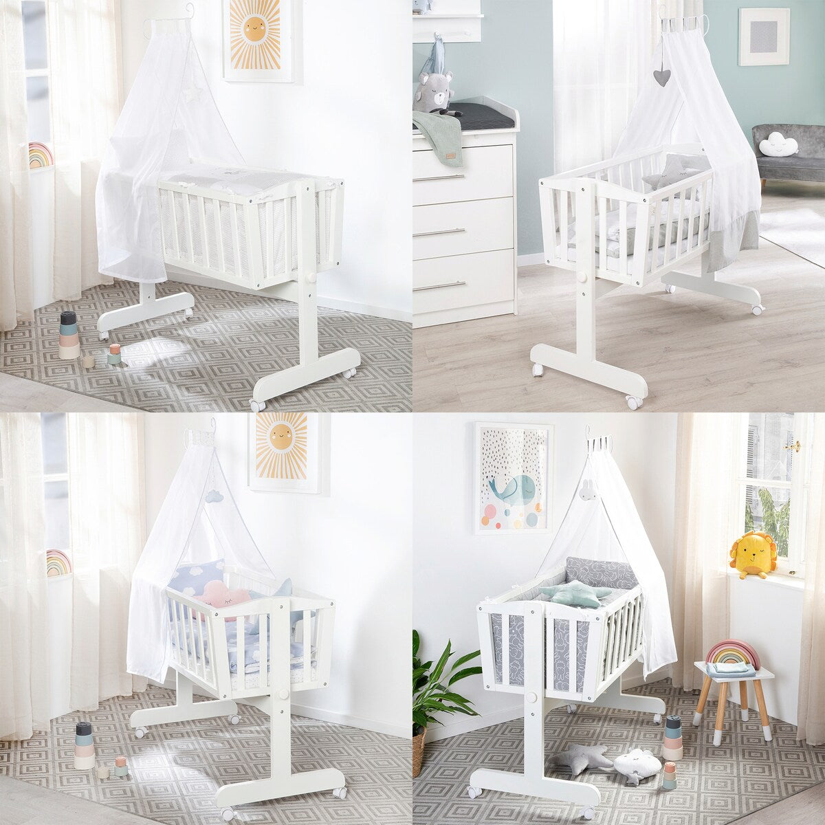 Babyvugge med madrass 90 x 40 cm hvit - roba bakside