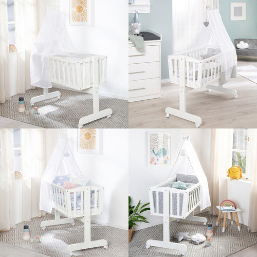 Babyvugge med madrass 90 x 40 cm hvit - roba bakside