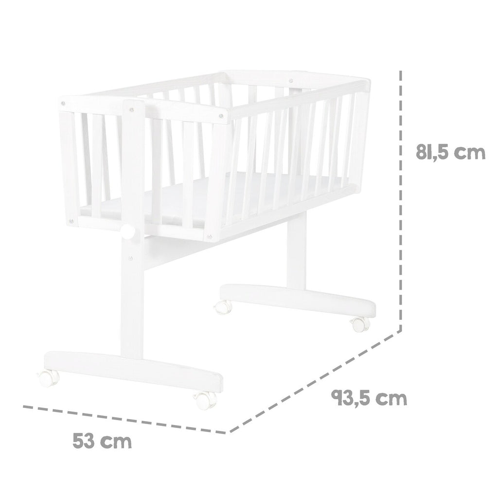Detalj av Babyvugge med madrass 90 x 40 cm hvit - roba