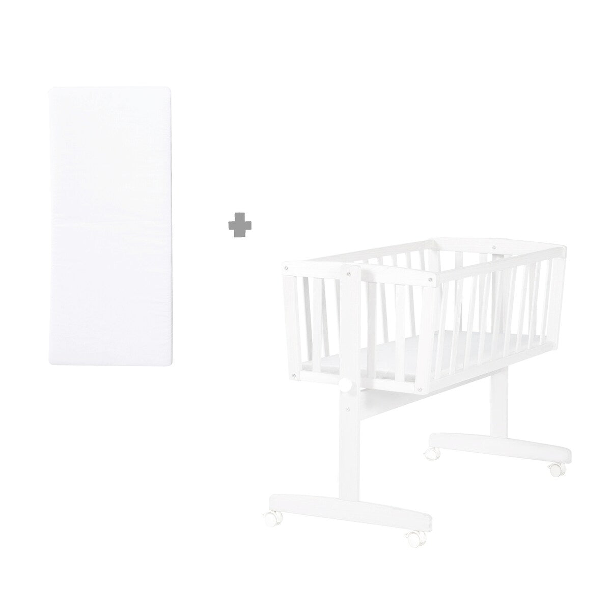 Nærbilde av madrass i Babyvugge med madrass 90 x 40 cm hvit - roba