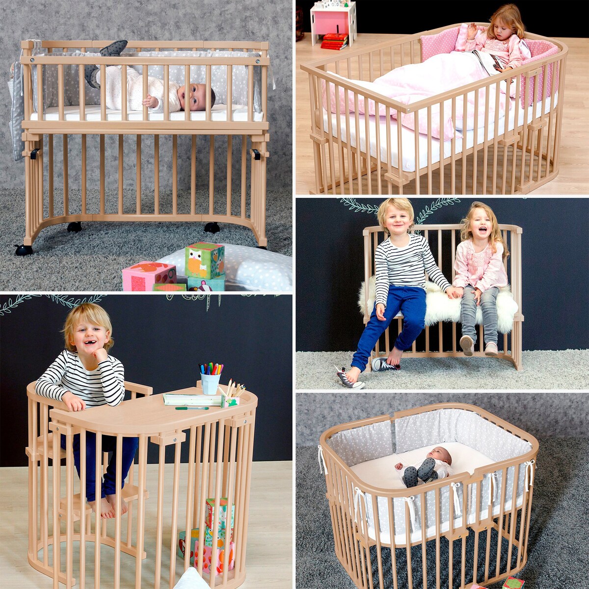 Bedside crib Original 81x43 cm massiv bøk - babybay