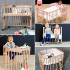 Bedside crib Maxi 89x51 cm massiv bøk - babybay