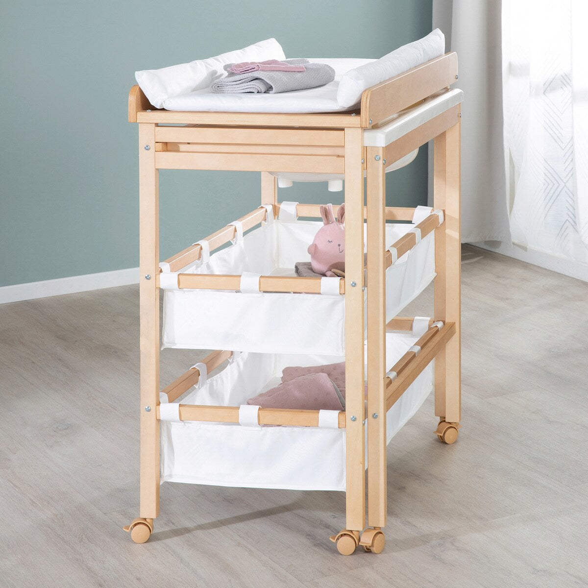 Bade- og stellekombinasjon Baby Pool uttrekkbar 83x56 cm - roba