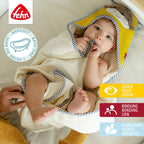 Badehåndkle med hette for baby oter-applikasjon - Fehn bakside