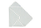 Badehåndkle med hette frotté 75x75 cm Stripe Sea Green bakside