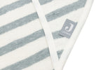 Nærbilde av hetten på Badehåndkle med hette frotté 75x75 cm Stripe Sea Green