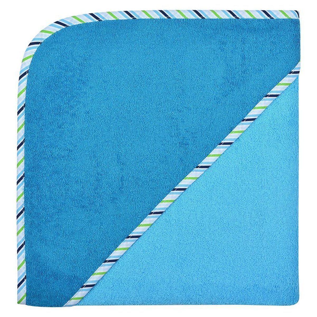 Badehåndkle med hette 100 x 100 cm bomullsfrotté aqua Wörner sett forfra