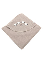 Badehåndkle med hette 80x80 cm bomull Schaf Flocke - Sterntaler forfra