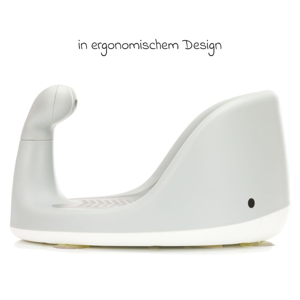 Badekarsete Hval ergonomisk med sklisikre sugekopper montert i badekar