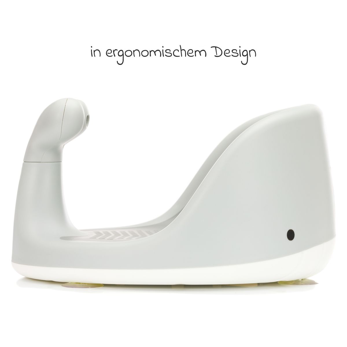 Badekarsete Hval ergonomisk med sklisikre sugekopper montert i badekar