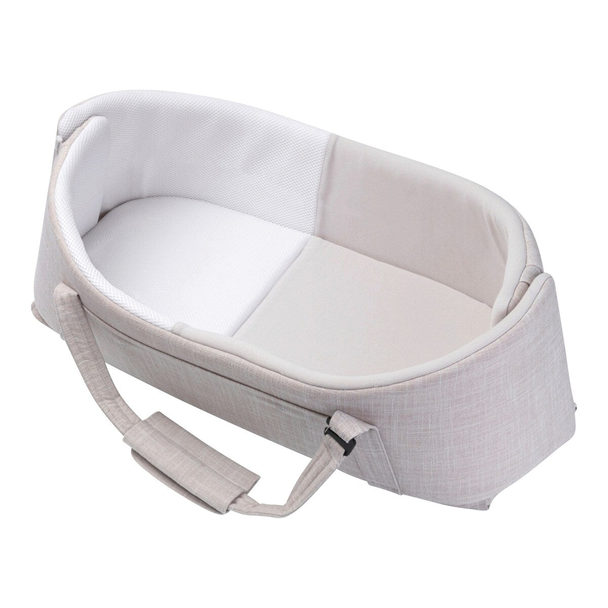 Bærbart babynest Nest'n Go 70x32 cm med bæreveske forfra