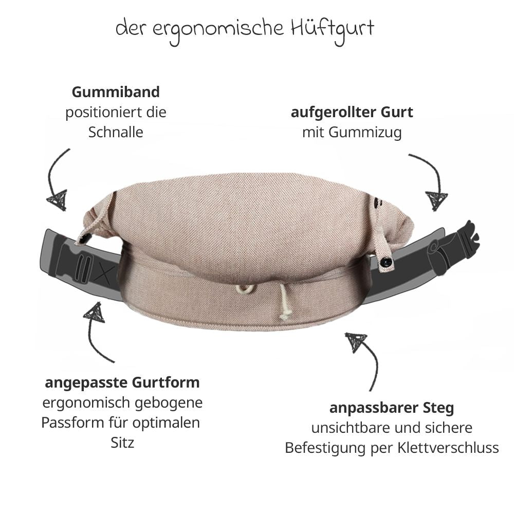 Bæresele DidyKlick 4u Halfbuckle 3,5-20 kg økologisk bomull detalj av spenne