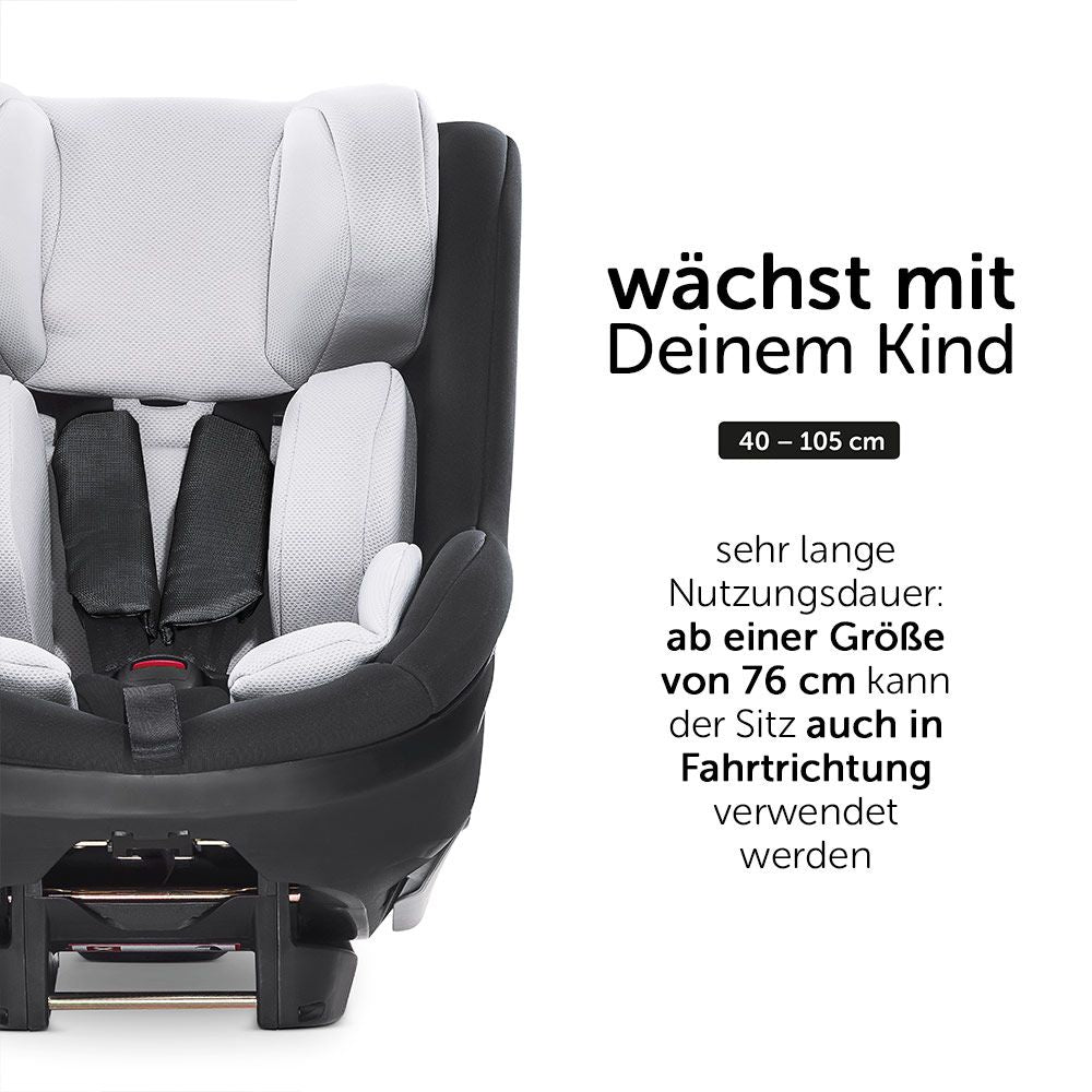 Oversikt over liggeposisjoner i Bakovervendt bilstol iPro Kids i-Size 40-105 cm Hauck