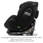 Nærbilde av Isofix-base med Top-Tether for Bakovervendt bilstol One360 i-Size 40-150 cm, All Black - Osann