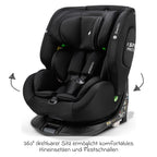Magnetiske gurtholdere på Bakovervendt bilstol One360 i-Size 40-150 cm, All Black - Osann