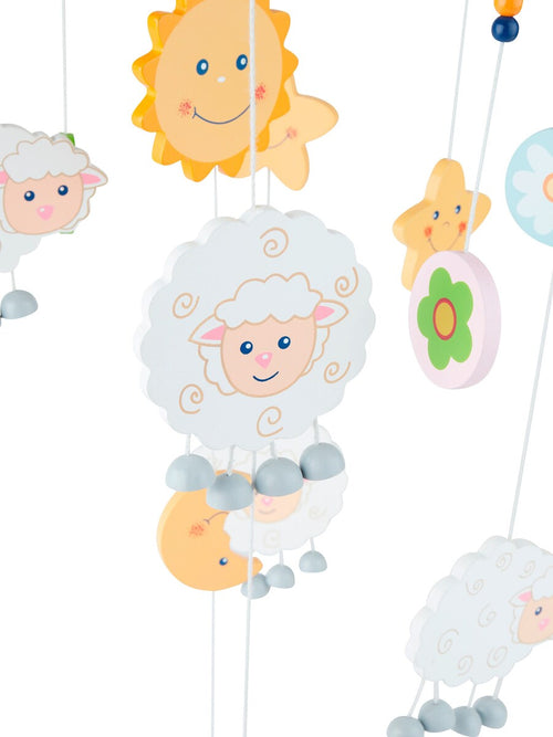 Bakside av 3D baby-uro i tre med sau Betty