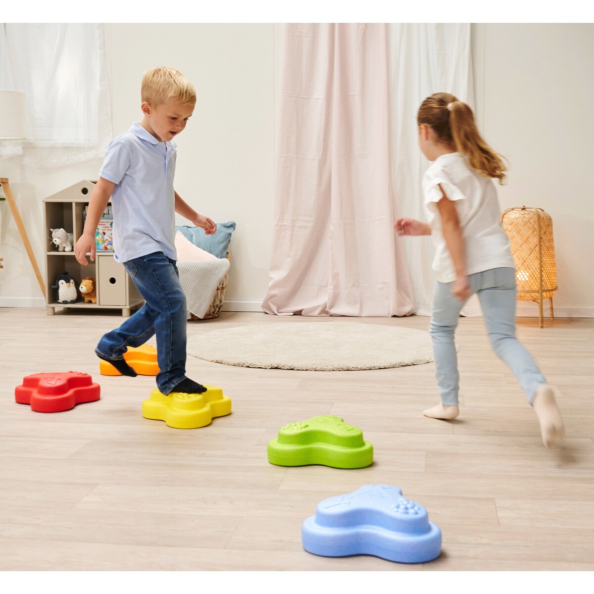 Balansesteiner Heppy Rocks 5-pk med strukturert detalj av overflate