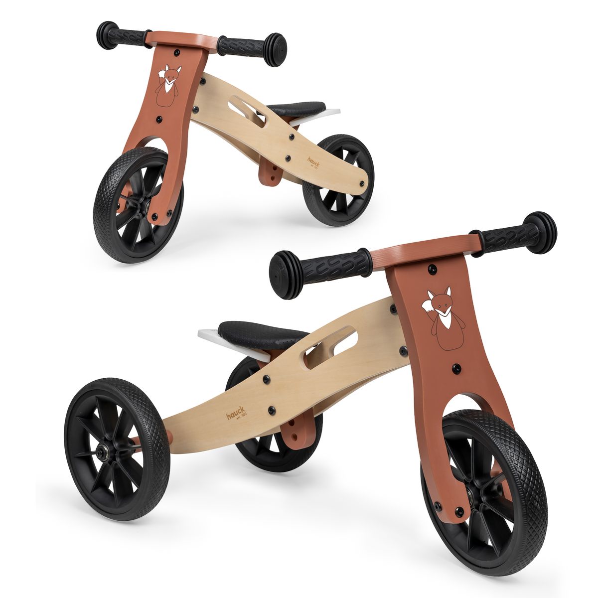 Balansesykkel i tre First Ride Eco 2-i-1, sete 25-29 cm Hauck forfra