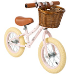 Balanssykkel First Go Bonton R 12 tommer rosa med kurv bakside