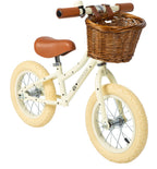 Bakside av Balanssykkel First Go Bonton R 12 tommer krem med kurv