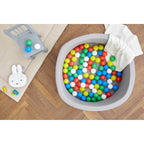Ballbassengballer 100 stk Ø 6 cm i 5 farger bakside