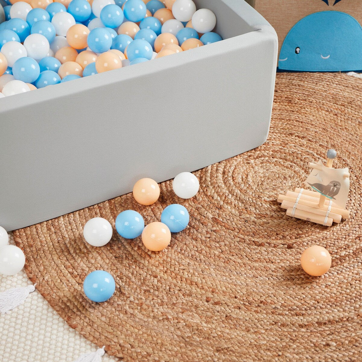 Ballbassengballer 100 stk Beach detalj av pastellfarger
