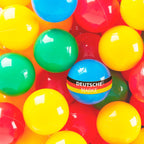 Ballbassengballer 100 stk flerfarget i plast ca 6 cm bakside