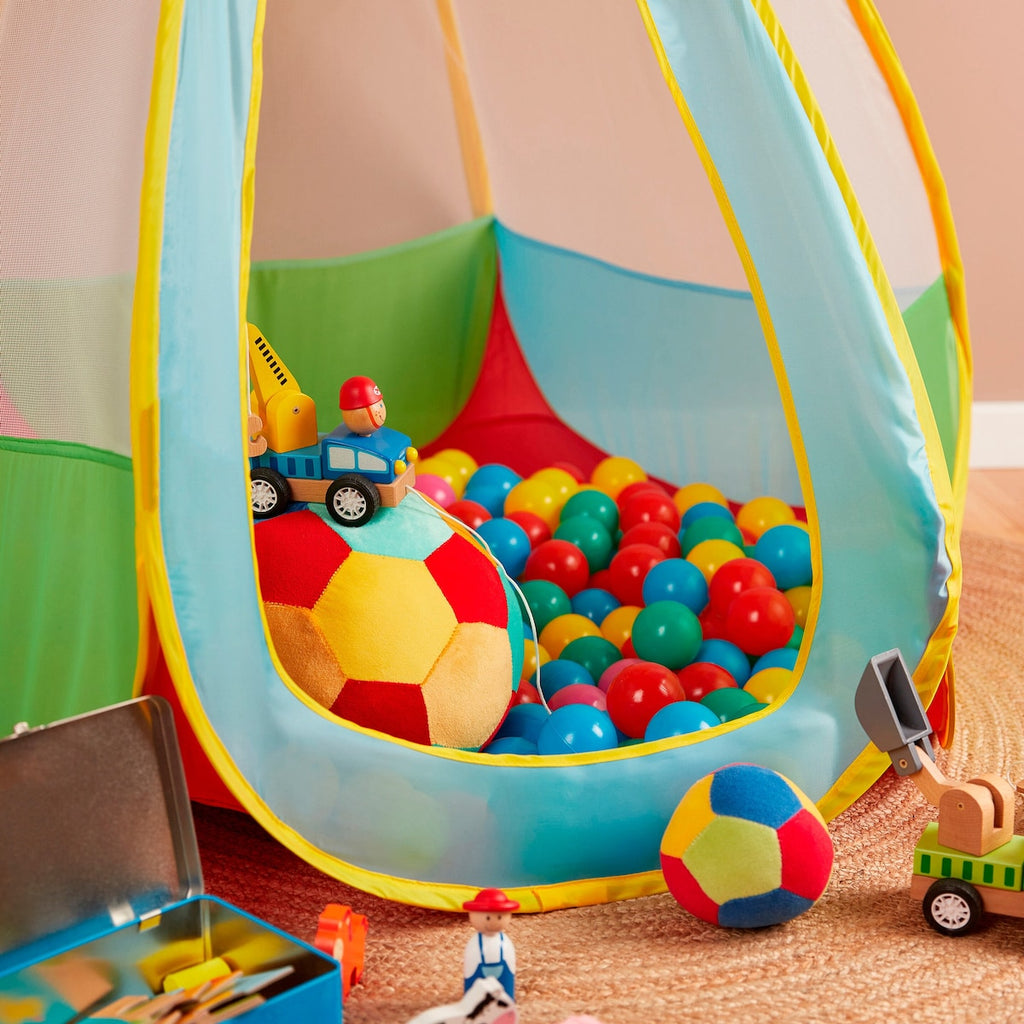 Ballbassengballer 100 stk flerfarget i plast ca 6 cm detalj
