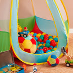 Ballbassengballer 100 stk flerfarget i plast ca 6 cm detalj