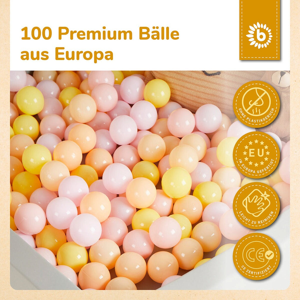 Ballbassengballer 100 stk Blossom i plast fra 6 mnd - Bieco