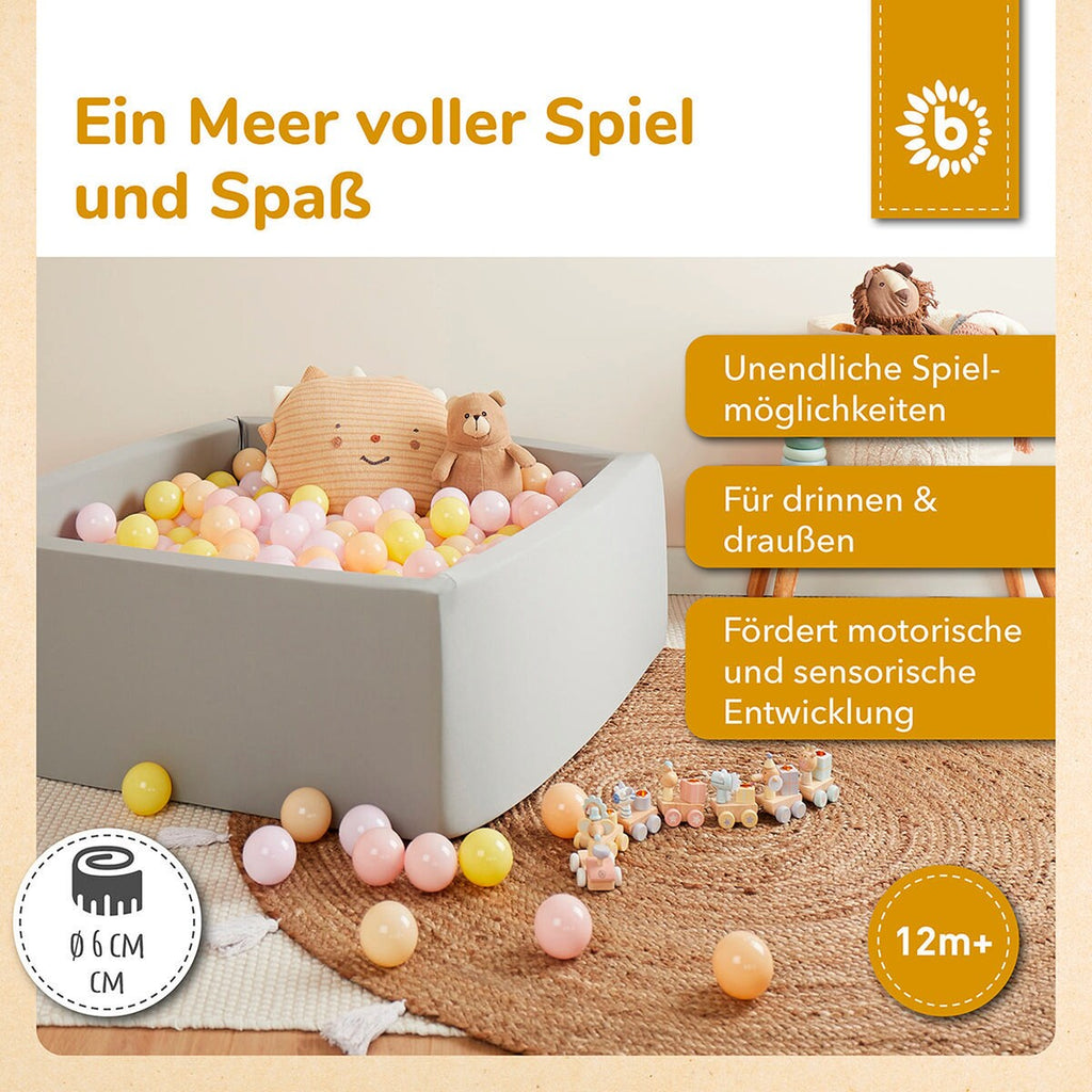 Ballbassengballer 100 stk Blossom i plast fra 6 mnd - Bieco