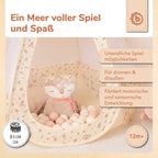 Ballbassengballer 100 stk Vintage Flowers i plast fra 6 mnd - Bieco