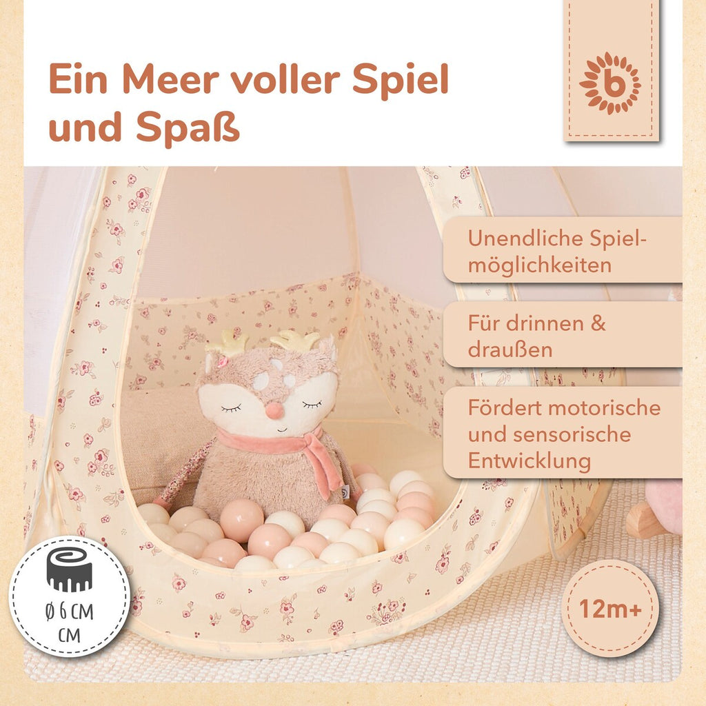 Ballbassengballer 100 stk Vintage Flowers bakside